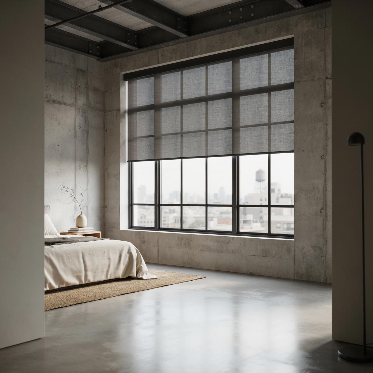 Industrial loft bedroom