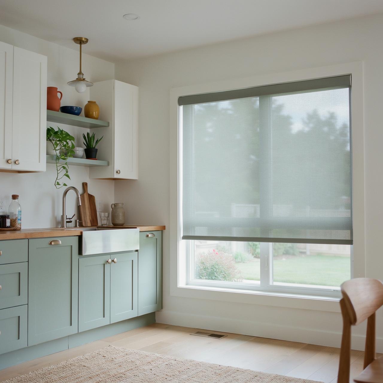 Sage green kitchen