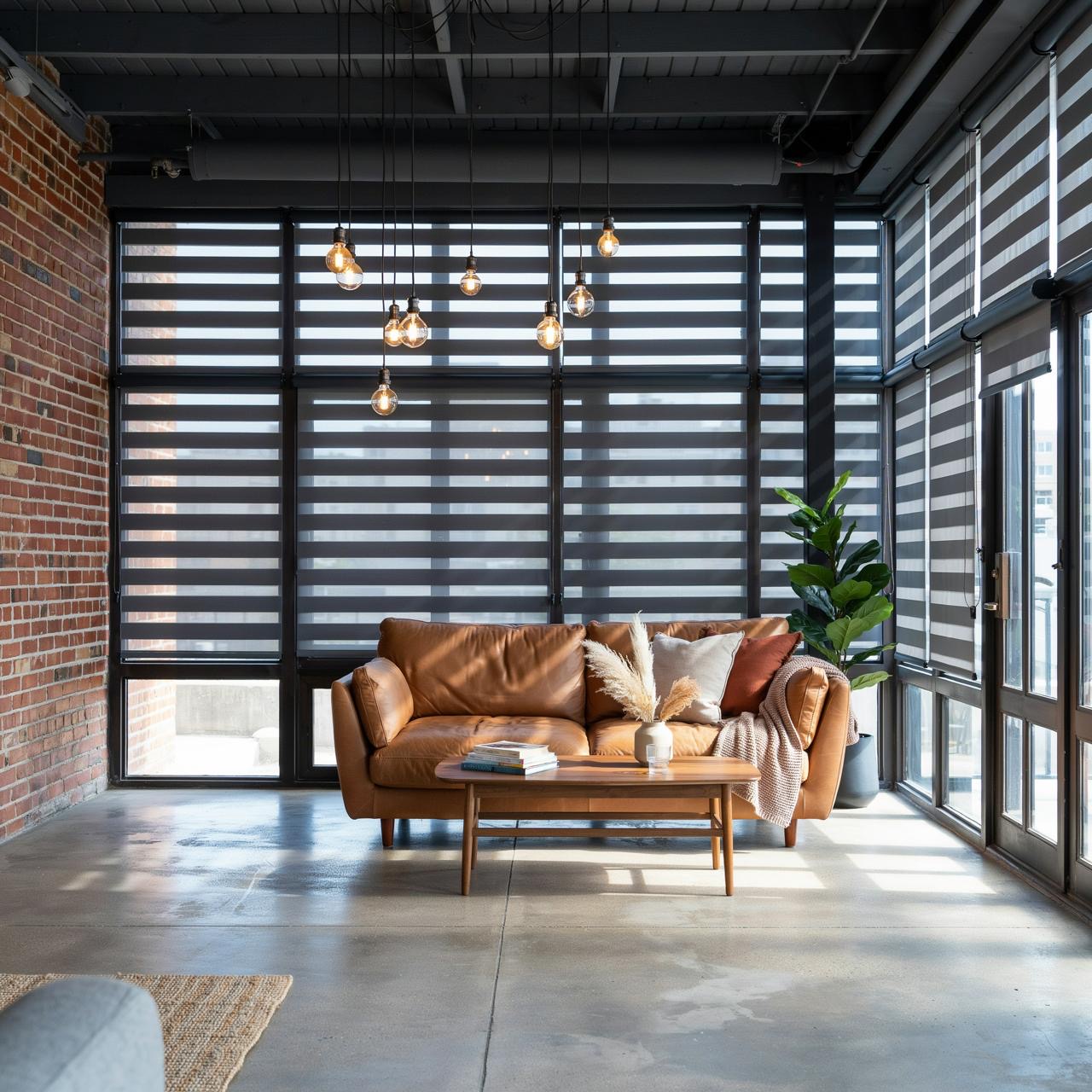 Industrial loft living room